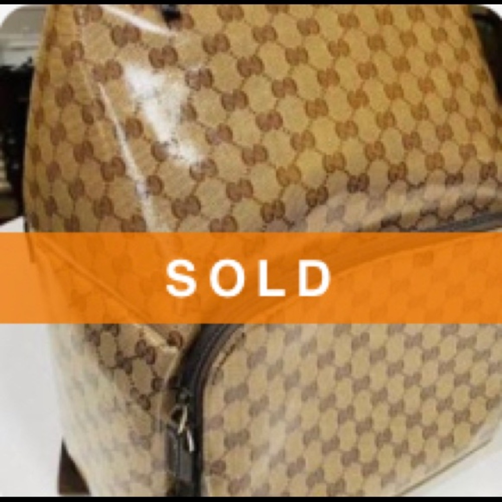 Gucci Men GG Supreme Leather Backpack